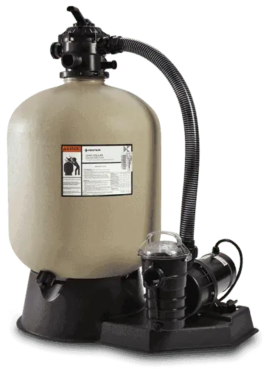 A pump and filter system for sand pond filtration.