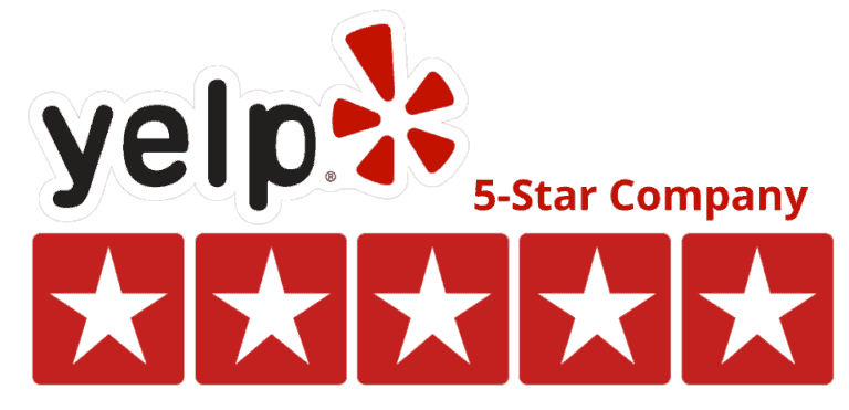 Yelp 5 star company logo.