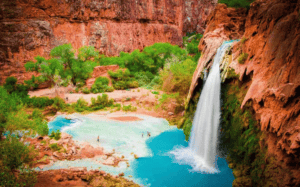 A breathtaking canyon waterfall.