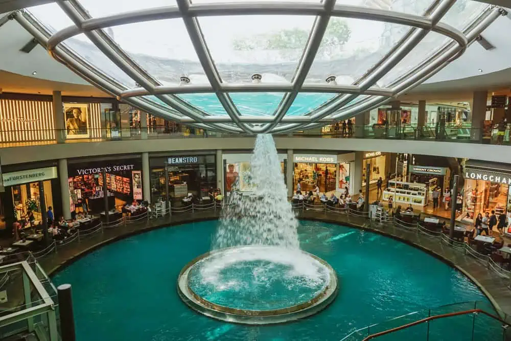 shopping mall water feature
